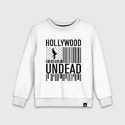 Свитшот хлопковый детский Hollywood Undead: flag, цвет: белый