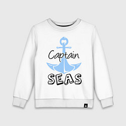 Свитшот хлопковый детский Captain seas, цвет: белый
