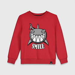 Свитшот хлопковый детский Shark Smile, цвет: красный