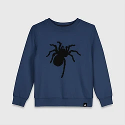 Свитшот хлопковый детский Черный паук, цвет: тёмно-синий