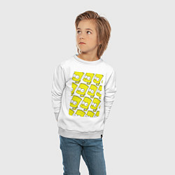 Свитшот хлопковый детский Барт Симпсон: узор, цвет: белый — фото 2