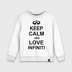 Свитшот хлопковый детский Keep Calm & Love Infiniti, цвет: белый