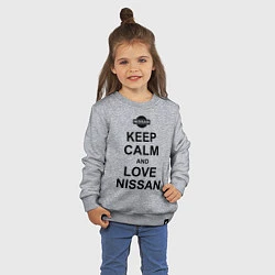 Свитшот хлопковый детский Keep Calm & Love Nissan, цвет: меланж — фото 2