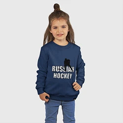 Свитшот хлопковый детский Russian hockey, цвет: тёмно-синий — фото 2