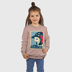 Свитшот хлопковый детский MLP: Yes I Can, цвет: пыльно-розовый — фото 2
