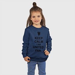 Свитшот хлопковый детский Keep Calm & United fan, цвет: тёмно-синий — фото 2