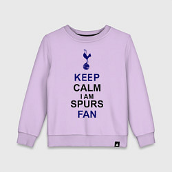Свитшот хлопковый детский Keep Calm & Spurs fan, цвет: лаванда