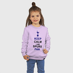 Свитшот хлопковый детский Keep Calm & Spurs fan, цвет: лаванда — фото 2