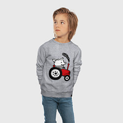Свитшот хлопковый детский Поросенок Петр, цвет: меланж — фото 2