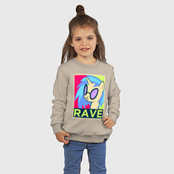 Свитшот хлопковый детский DJ Pon-3 RAVE, цвет: миндальный — фото 2