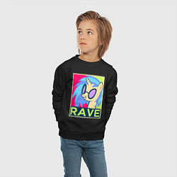 Свитшот хлопковый детский DJ Pon-3 RAVE, цвет: черный — фото 2