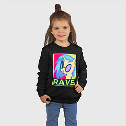 Свитшот хлопковый детский DJ Pon-3 RAVE, цвет: черный — фото 2