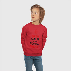 Свитшот хлопковый детский Keep Calm & Forza Milan, цвет: красный — фото 2