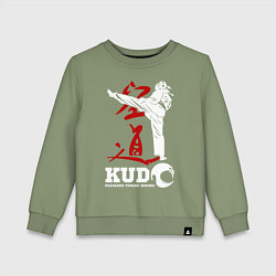Свитшот хлопковый детский Kudo, цвет: авокадо