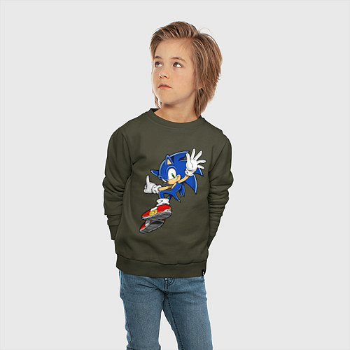 Детский свитшот Sonic / Хаки – фото 4