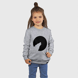 Свитшот хлопковый детский Волчица на луне, цвет: меланж — фото 2