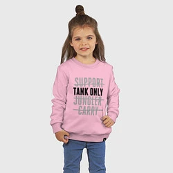 Свитшот хлопковый детский Tank only, цвет: светло-розовый — фото 2