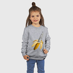 Свитшот хлопковый детский Banana Knife, цвет: меланж — фото 2