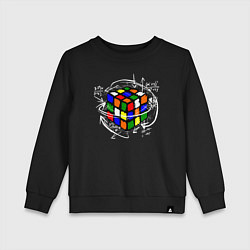 Свитшот хлопковый детский Кубик Рубика, цвет: черный