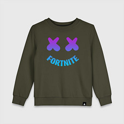Свитшот хлопковый детский FORTNITE x MARSHMELLO, цвет: хаки