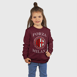 Свитшот хлопковый детский Forza Milan цвета меланж-бордовый — фото 2