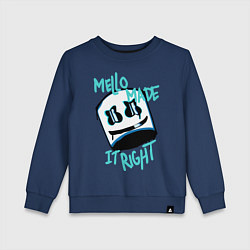 Свитшот хлопковый детский Mello Made it Right, цвет: тёмно-синий