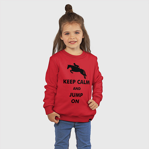 Детский свитшот Keep Calm & Jump On / Красный – фото 3