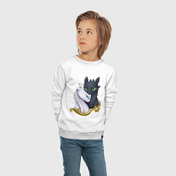 Свитшот хлопковый детский Дневная и ночная фурия, цвет: белый — фото 2