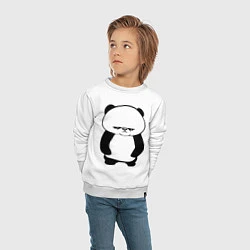 Свитшот хлопковый детский Грусть панды, цвет: белый — фото 2