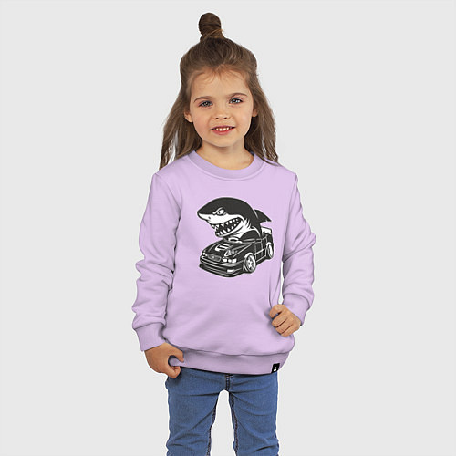 Детский свитшот Акула на Тойоте / Лаванда – фото 3