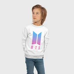 Свитшот хлопковый детский BTS: Neon Jin, цвет: белый — фото 2