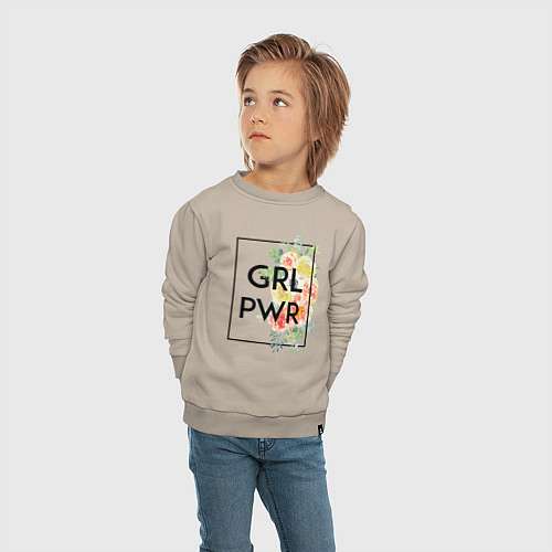 Детский свитшот GRL PWR / Миндальный – фото 4