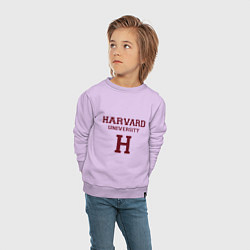 Свитшот хлопковый детский Harvard University, цвет: лаванда — фото 2