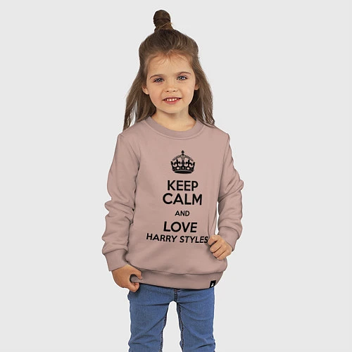 Детский свитшот Keep Calm & Love Harry Styles / Пыльно-розовый – фото 3