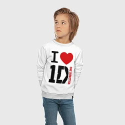 Свитшот хлопковый детский I love 1D, цвет: белый — фото 2