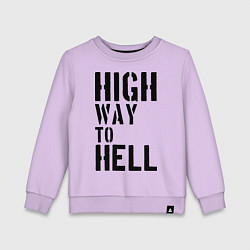 Свитшот хлопковый детский High way to hell, цвет: лаванда