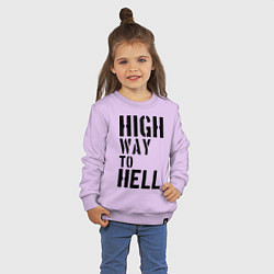 Свитшот хлопковый детский High way to hell, цвет: лаванда — фото 2