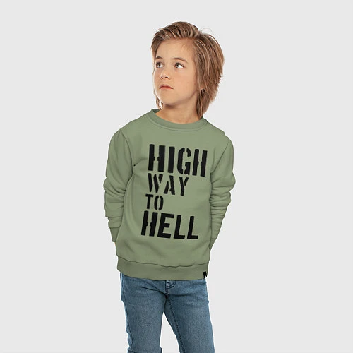 Детский свитшот High way to hell / Авокадо – фото 4