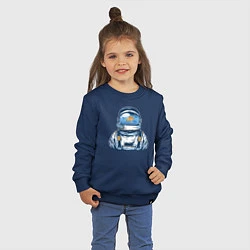 Свитшот хлопковый детский Космонавт-аквариум, цвет: тёмно-синий — фото 2