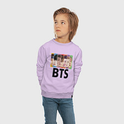 Свитшот хлопковый детский BTS: Boys Faces, цвет: лаванда — фото 2