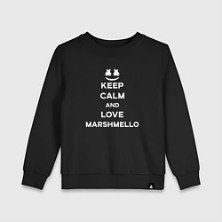 Свитшот хлопковый детский Keep Calm & Love Marshmello, цвет: черный