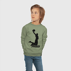 Свитшот хлопковый детский Jordan Basketball, цвет: авокадо — фото 2