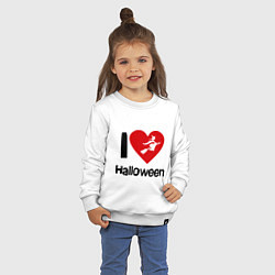 Свитшот хлопковый детский I love halloween (Я люблю хэллоуин), цвет: белый — фото 2