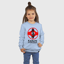 Свитшот хлопковый детский Karate Kyokushin, цвет: мягкое небо — фото 2