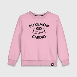 Свитшот хлопковый детский Pokemon go is my Cardio, цвет: светло-розовый