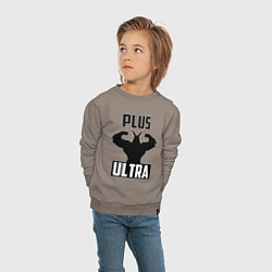 Свитшот хлопковый детский PLUS ULTRA черный, цвет: утренний латте — фото 2