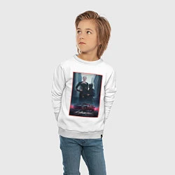 Свитшот хлопковый детский Cyberpunk 2077, цвет: белый — фото 2