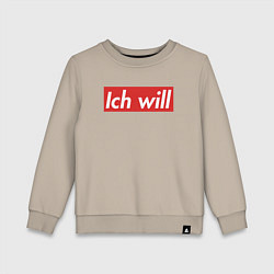 Свитшот хлопковый детский Ich will, цвет: миндальный