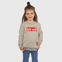Свитшот хлопковый детский Ich will, цвет: миндальный — фото 2