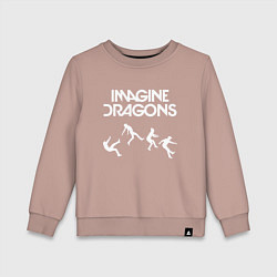 Свитшот хлопковый детский IMAGINE DRAGONS, цвет: пыльно-розовый